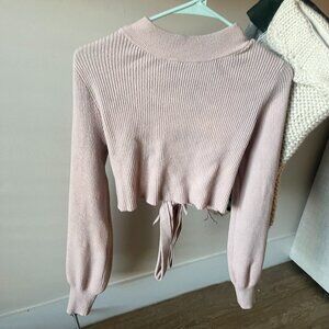 Cute Pink Cropped Sweater Size Small